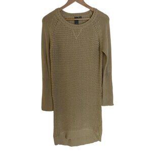Quinn Tan Knit Sweater Dress Small